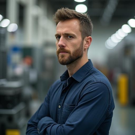 Lucas Bradford on production floor